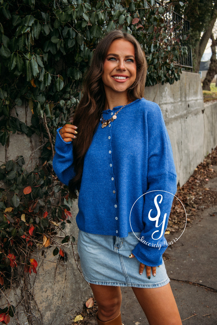 The Vibe Cardigan - Blue