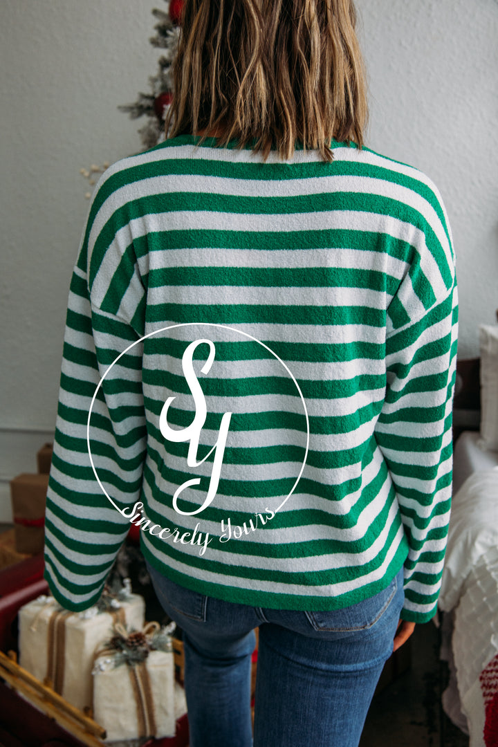 Winter Pine Sweater - Green/Cream