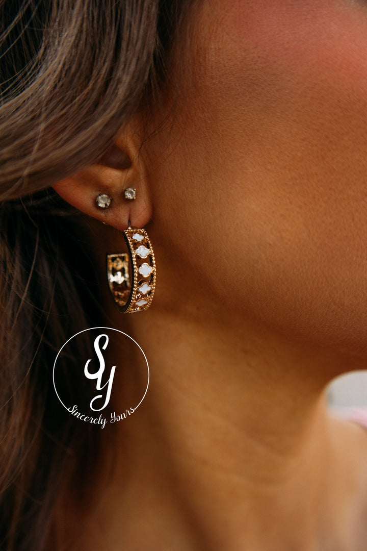 White Clover Earrings