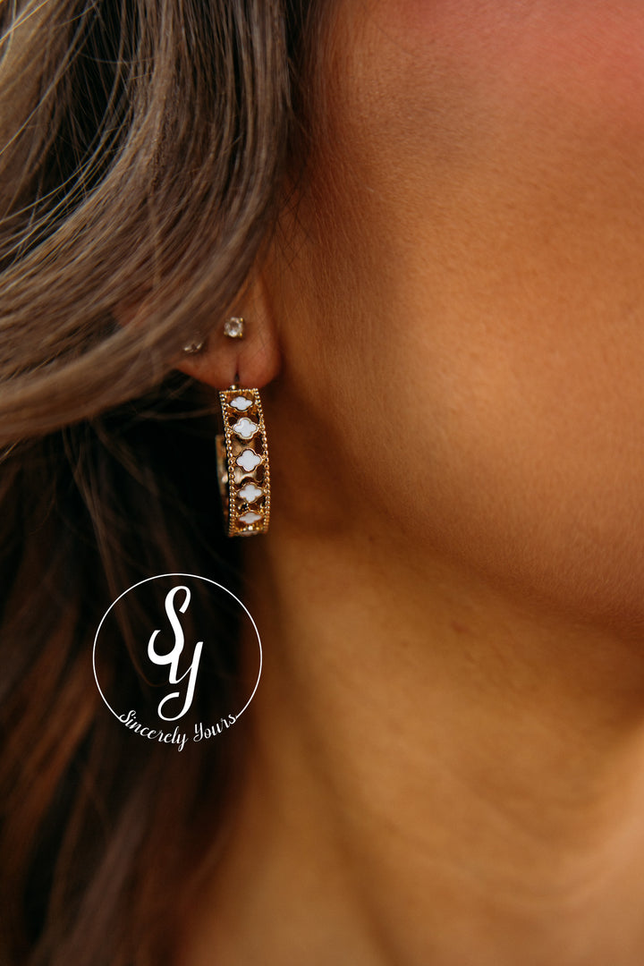 White Clover Earrings