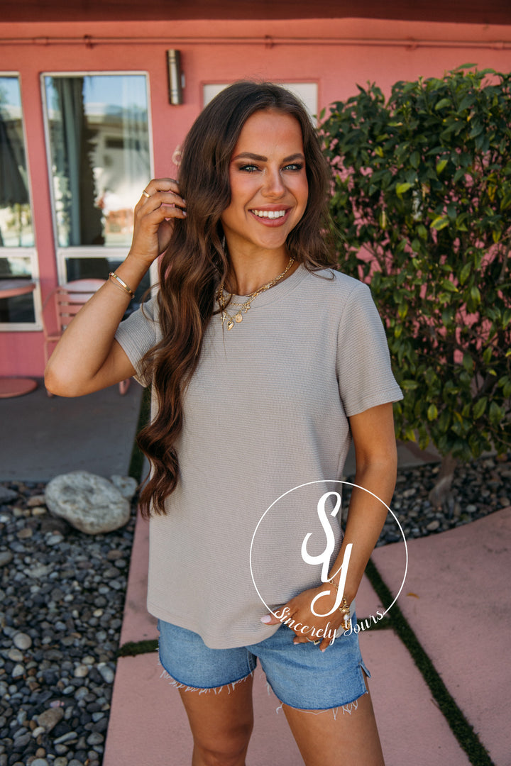 Embracing Top- Taupe