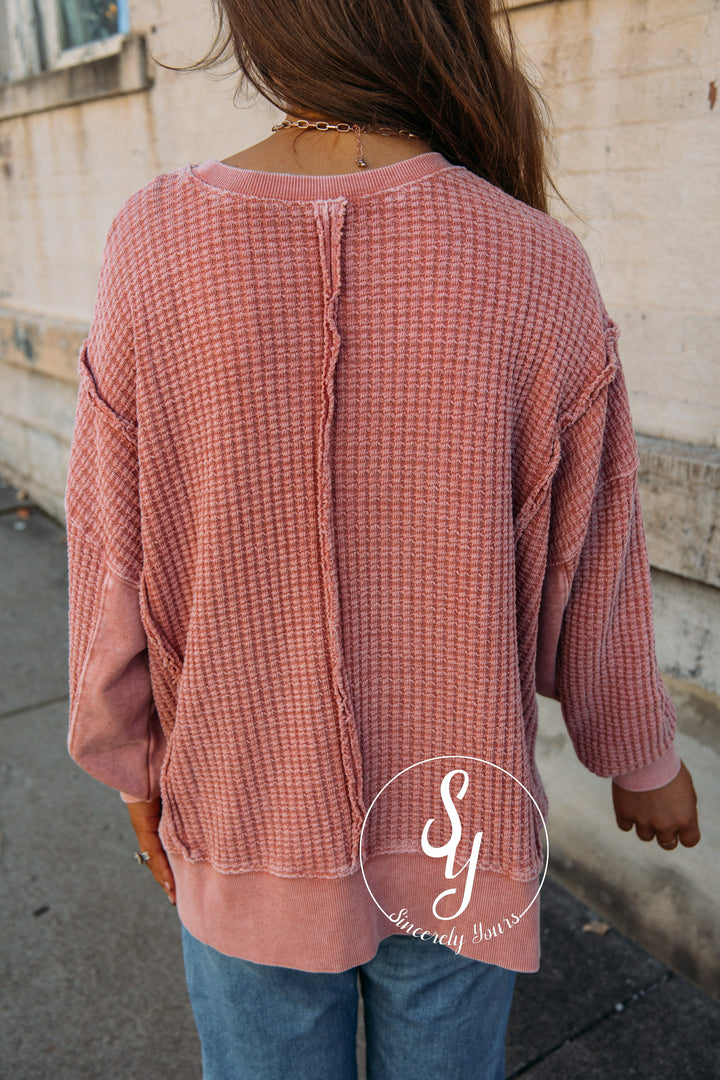 Leopard Peace Top - Faded Mauve