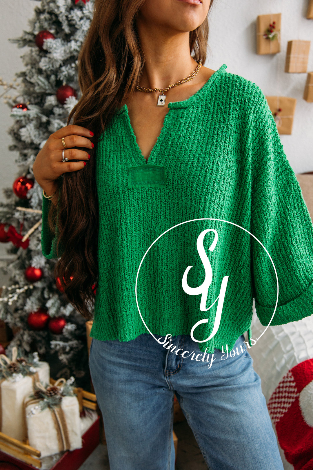 Patch Sweater - Green