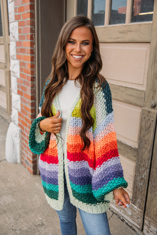 Load image into Gallery viewer, Over the Rainbow Cardigan - Green
