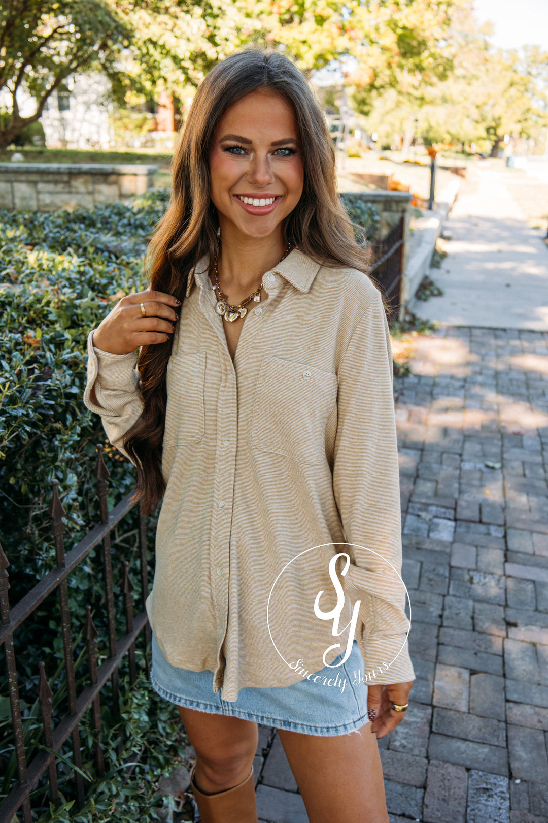 Coffee Feeling Morning Top - Ice Coffee Stripe