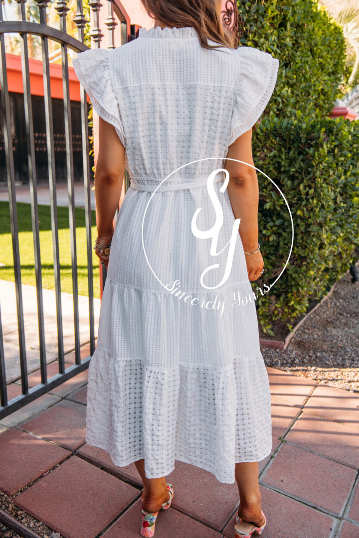 Charmed Evening Dress- Off White
