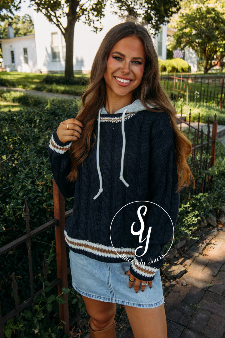 School Prep Sweater- Navy