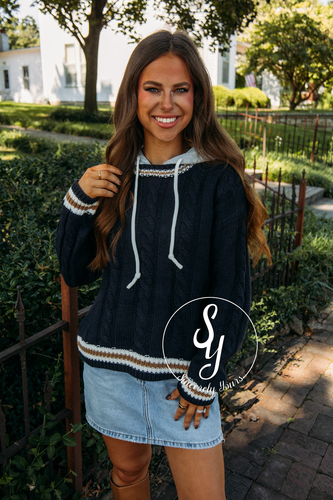 School Prep Sweater- Navy