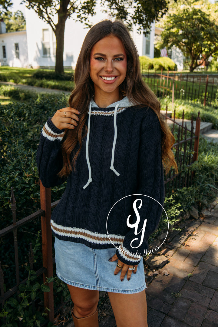 School Prep Sweater- Navy
