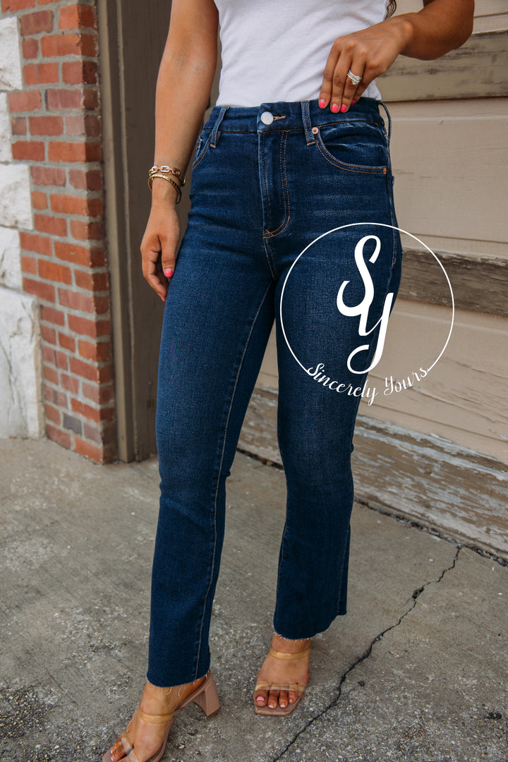 Dear John: Jeanne Super High Rise Cropped Flare Jeans-Palmira