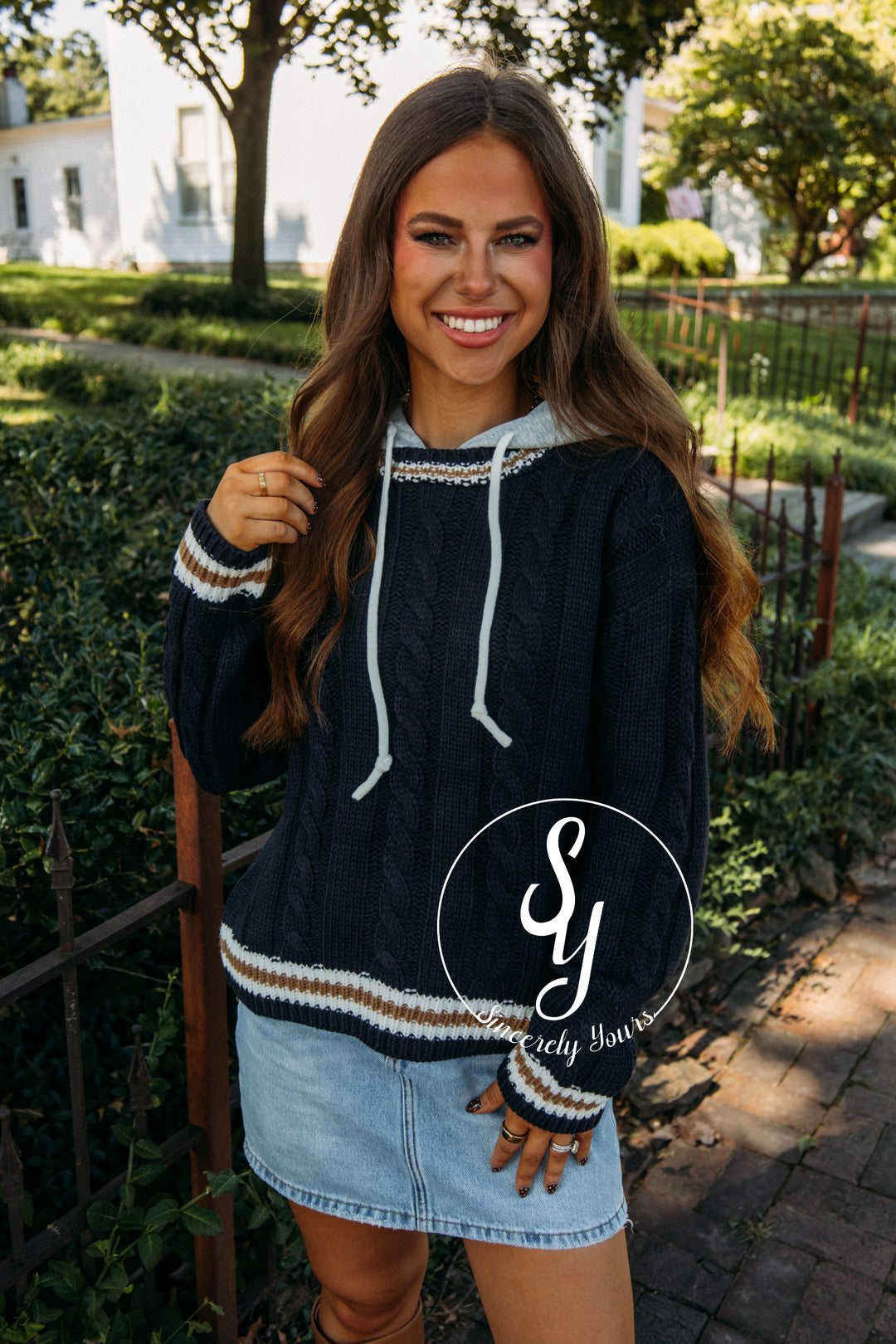 School Prep Sweater- Navy