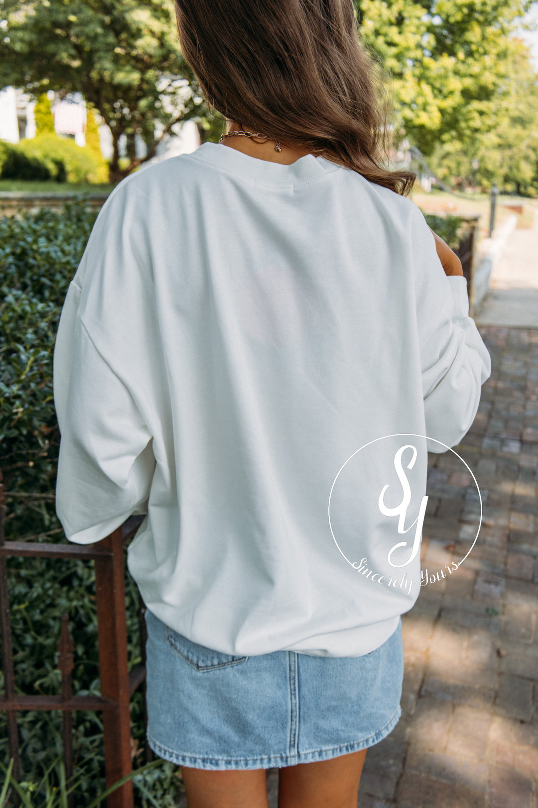 Flower Jack-o'-lantern Crewneck- White