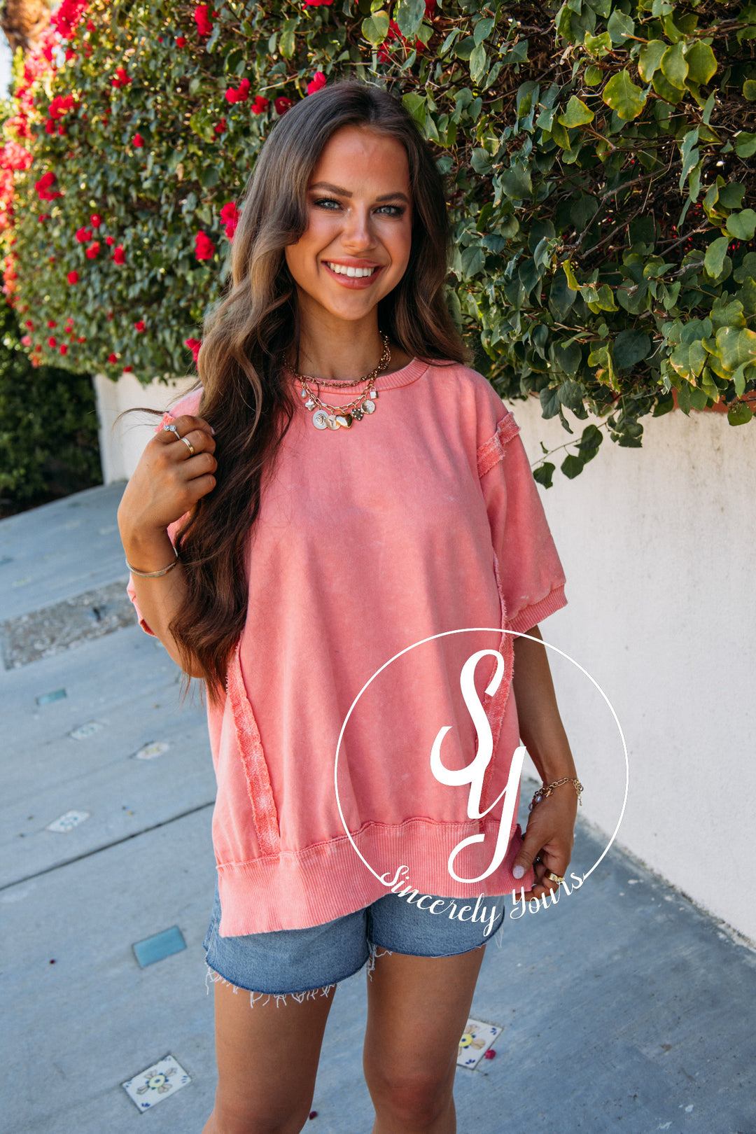 Just Peachy Top- Peach Coral