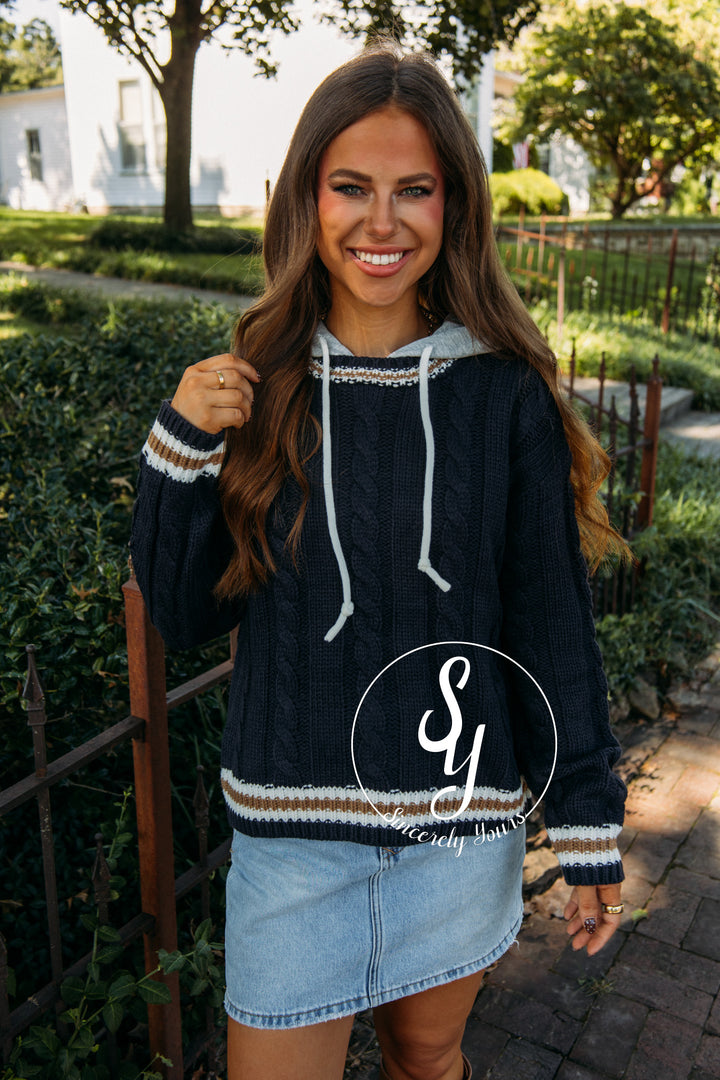 School Prep Sweater- Navy