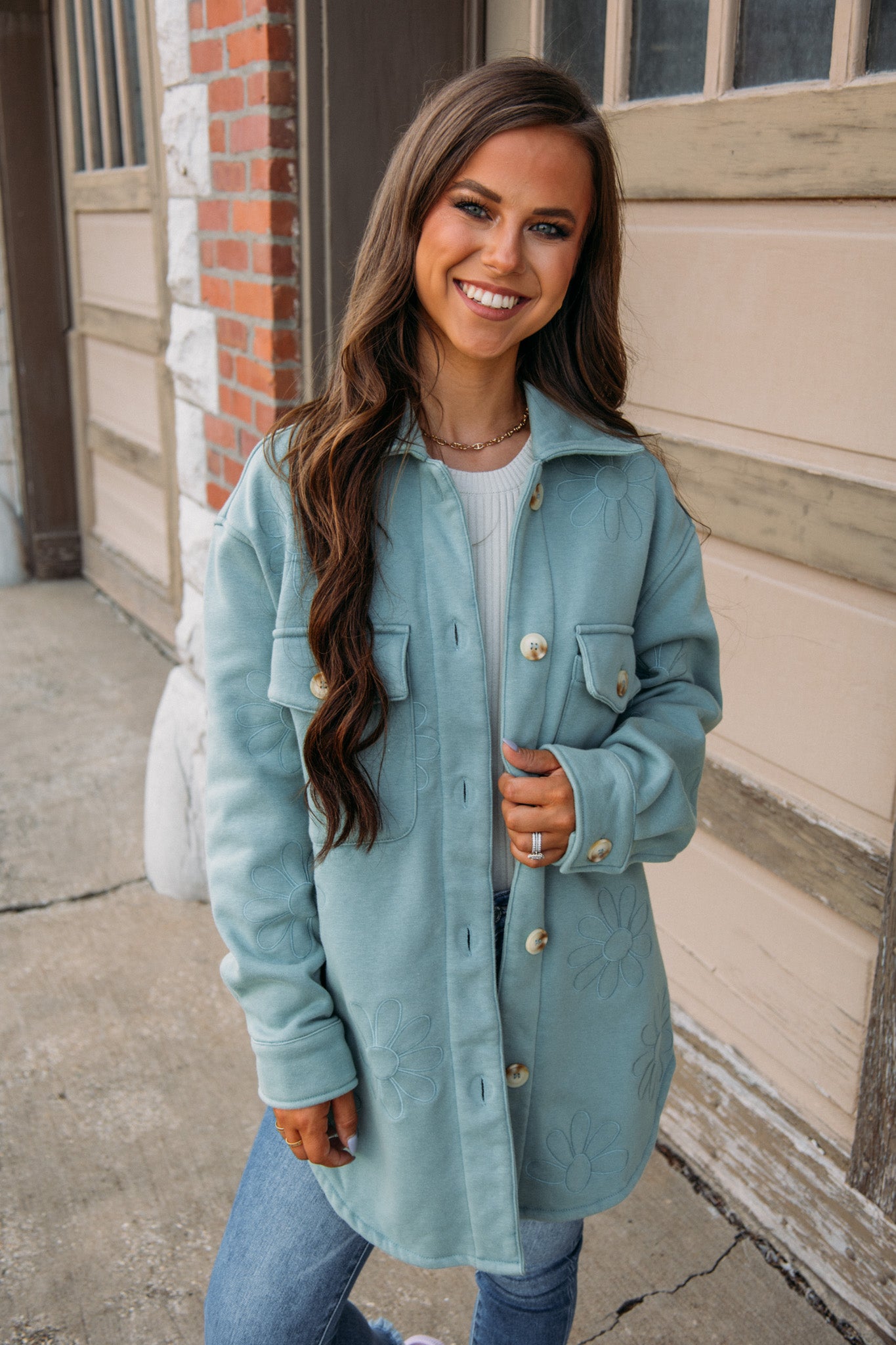 A Beautiful Feeling Jacket - Dusty Teal
