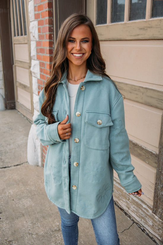 A Beautiful Feeling Jacket - Dusty Teal