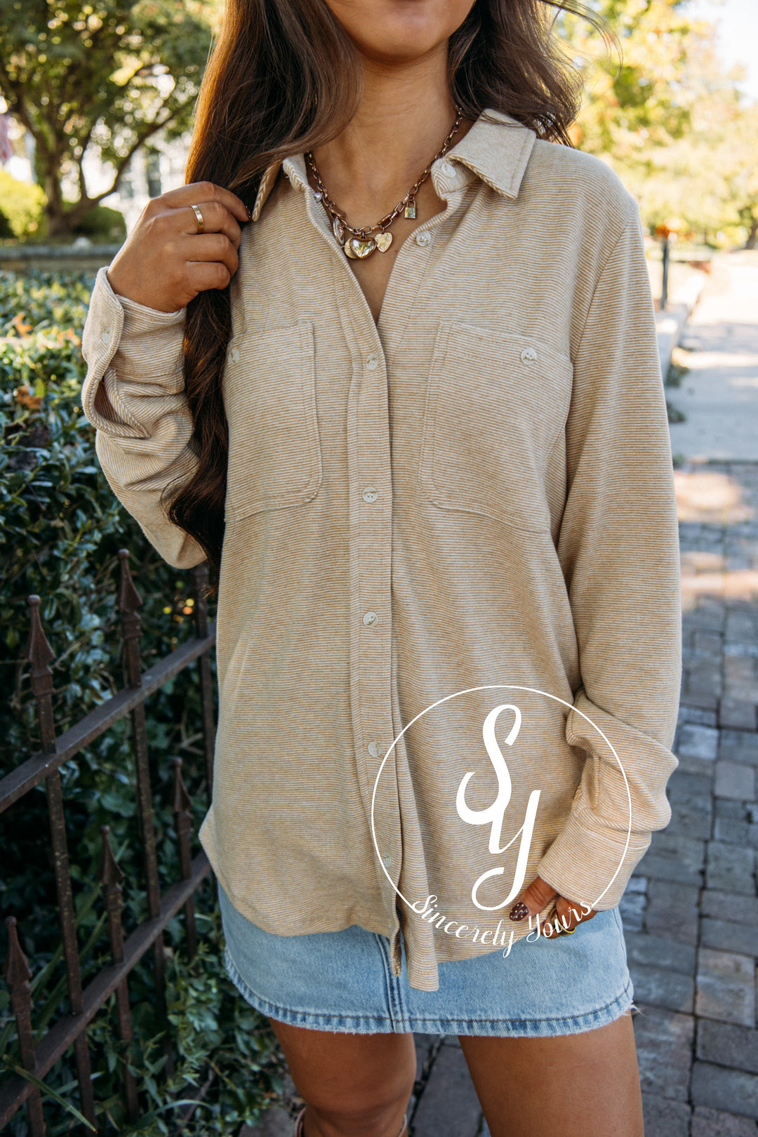 Coffee Feeling Morning Top - Ice Coffee Stripe