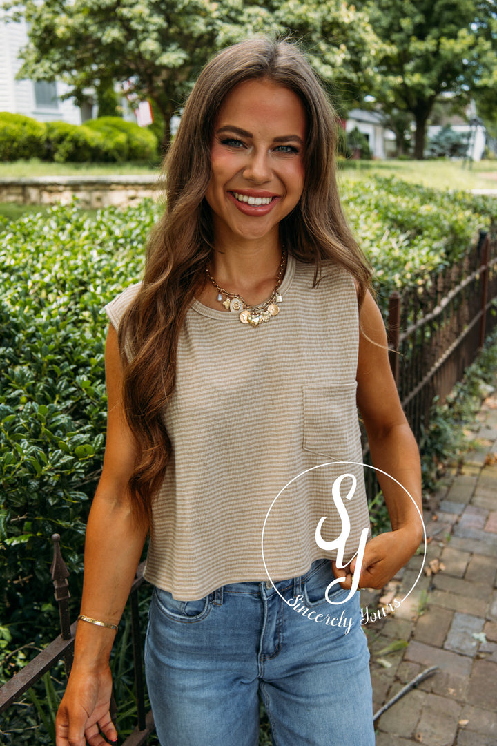 Sun and Sand Tank - Taupe Ivory