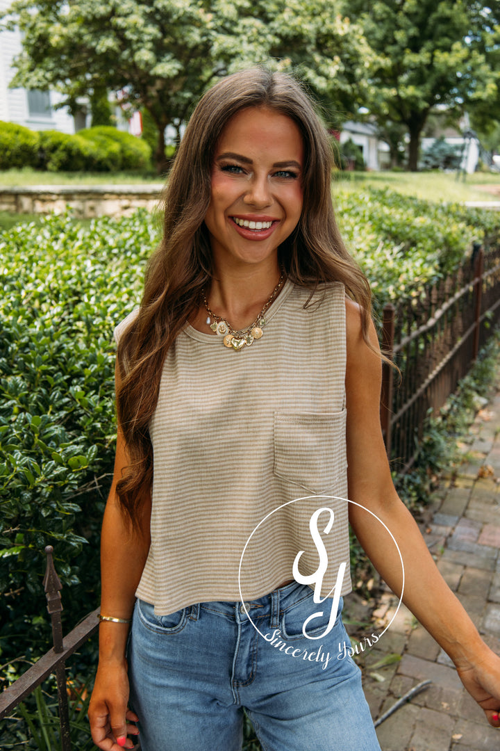Sun and Sand Tank - Taupe Ivory