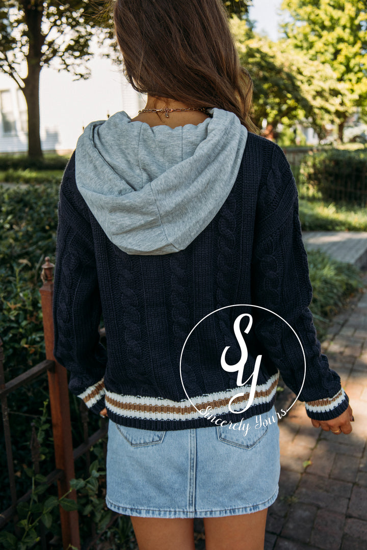 School Prep Sweater- Navy