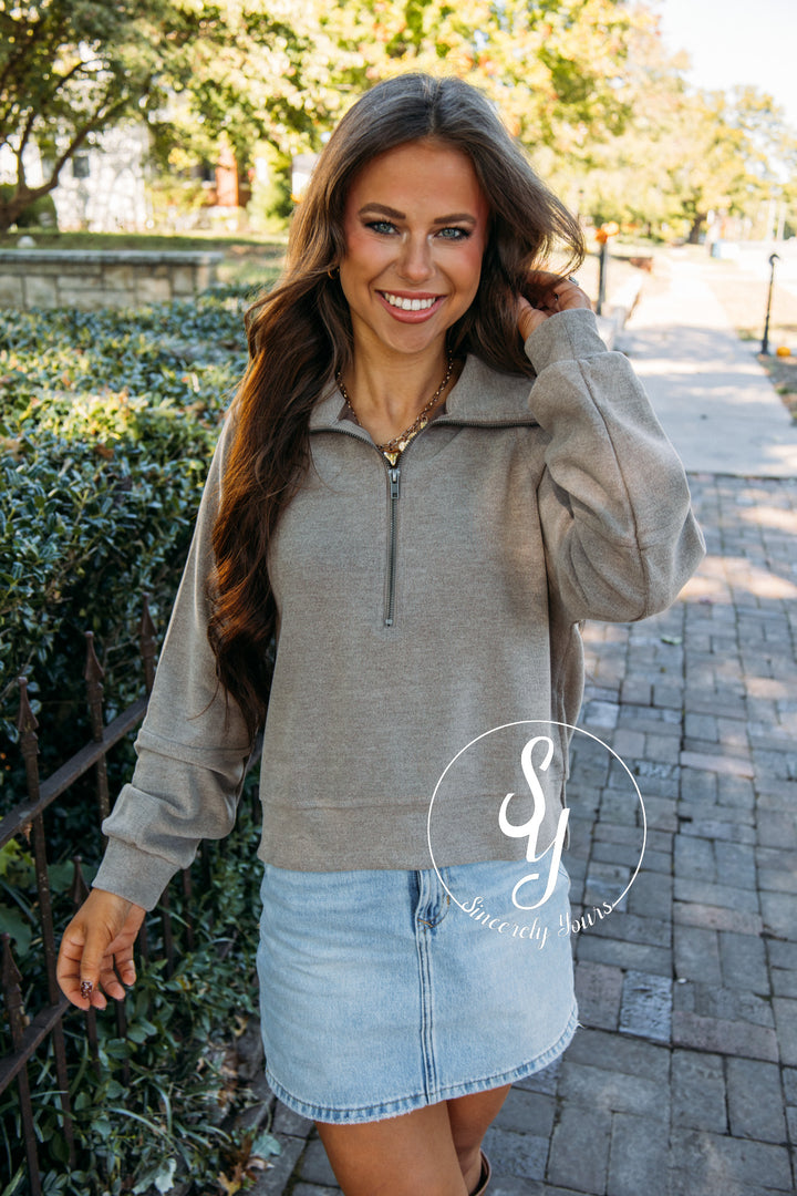 Collared Life Moment Sweater - Dusty Mocha