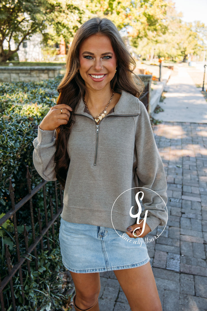 Collared Life Moment Sweater - Dusty Mocha