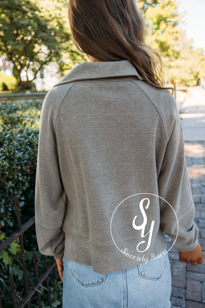 Collared Life Moment Sweater - Dusty Mocha