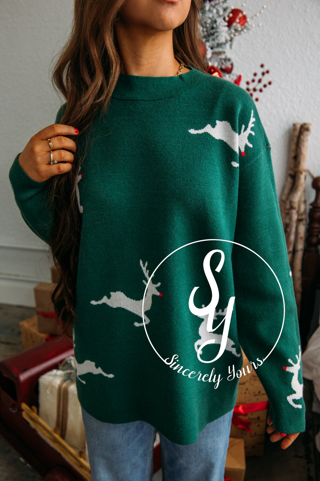 Reindeer Games Sweater-Green