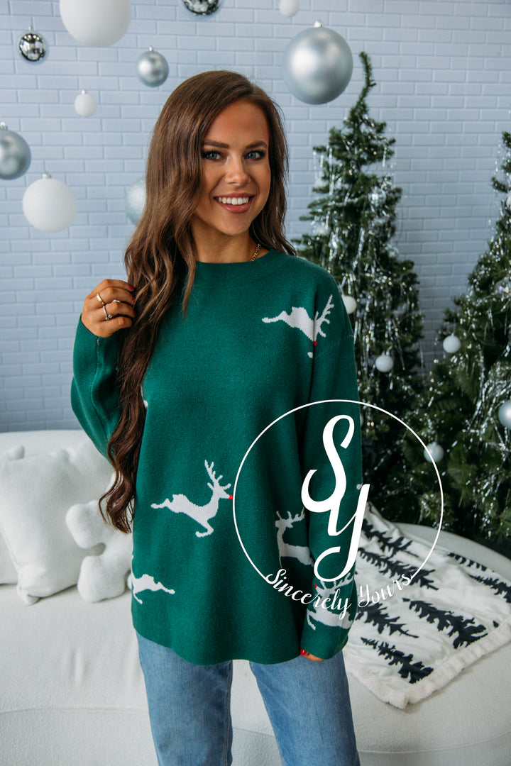 Reindeer Games Sweater-Green