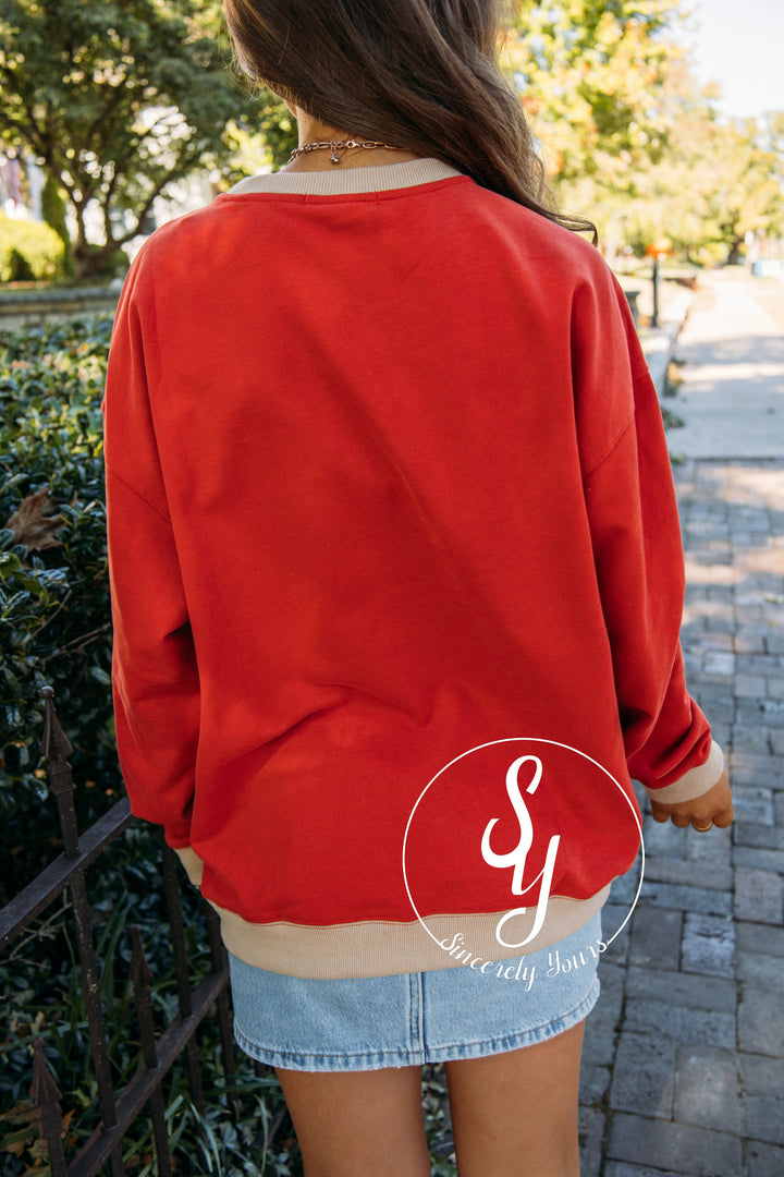 Hayride Feels Top - Red/Tan