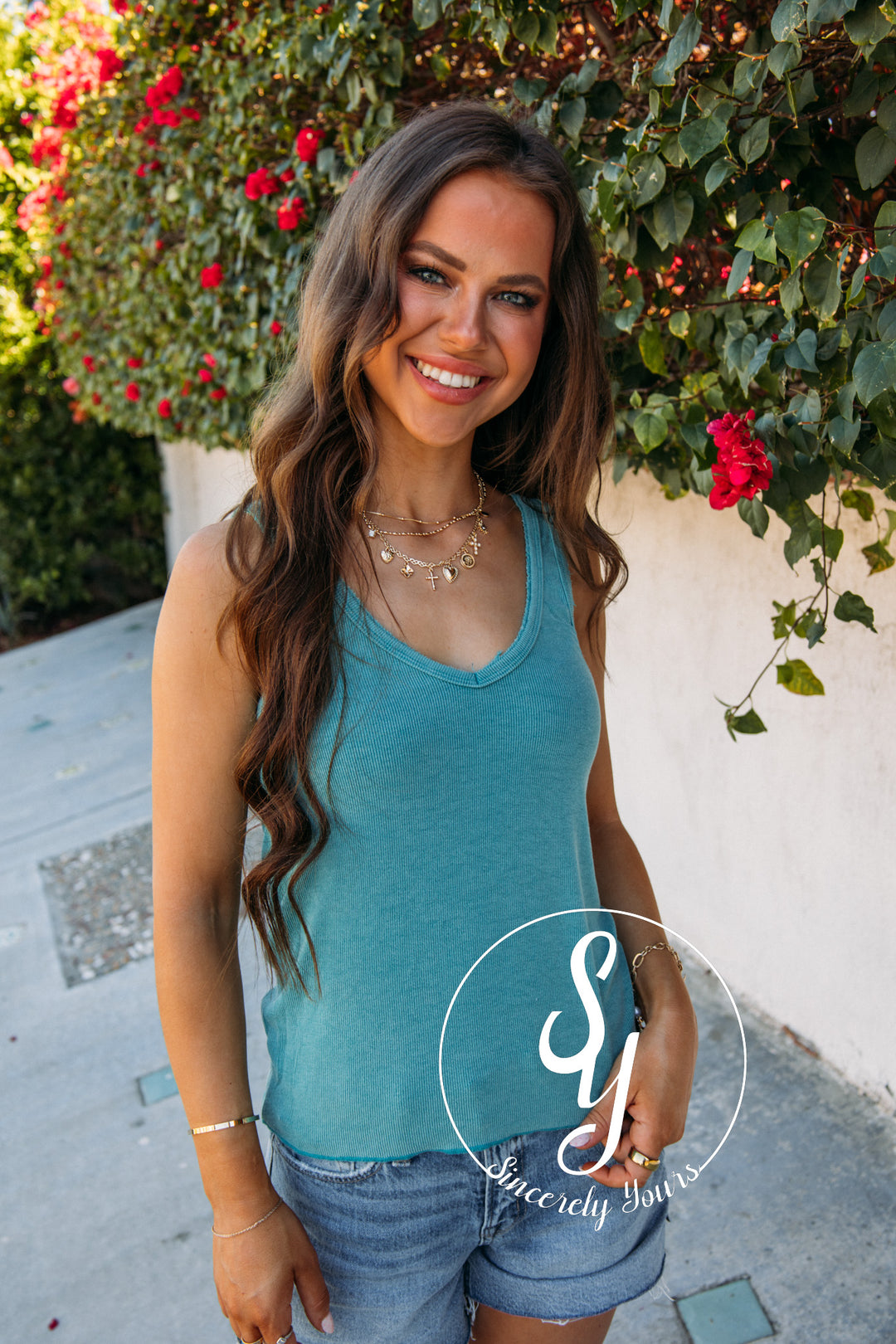 Simply Luxe Tank- Teal