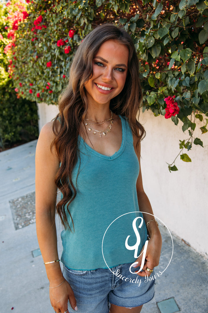 Simply Luxe Tank- Teal
