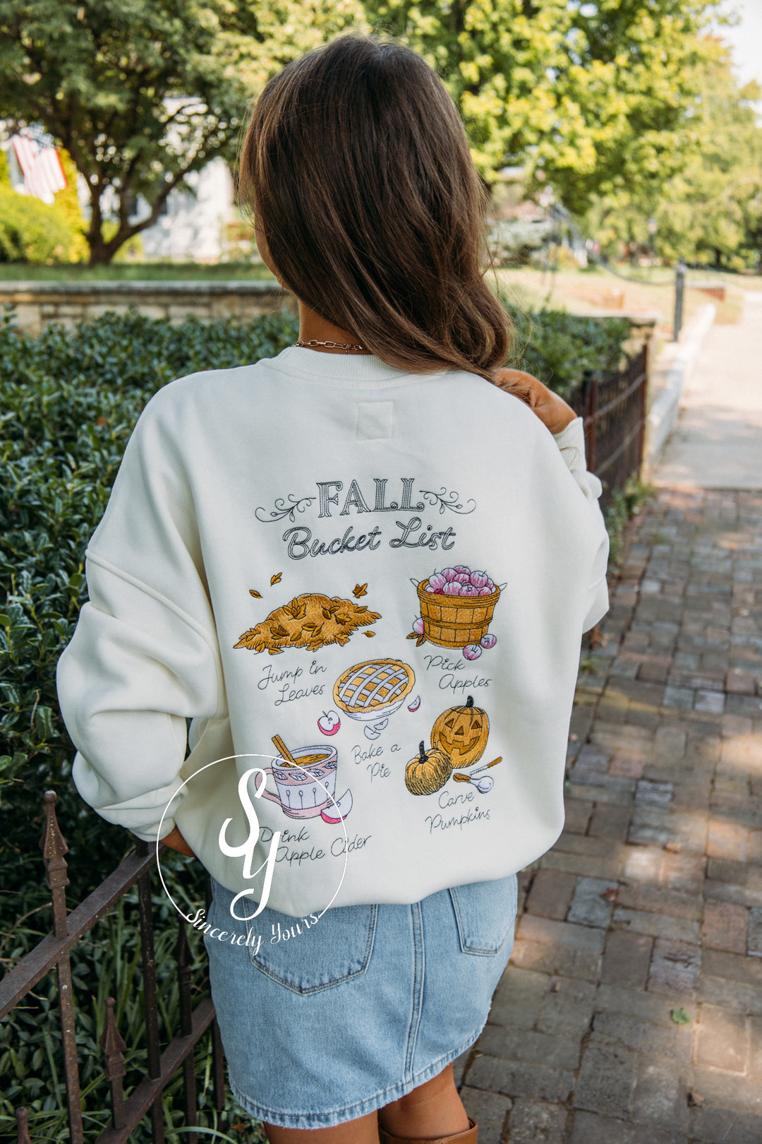 Fall Bucket List Crewneck -Ivory