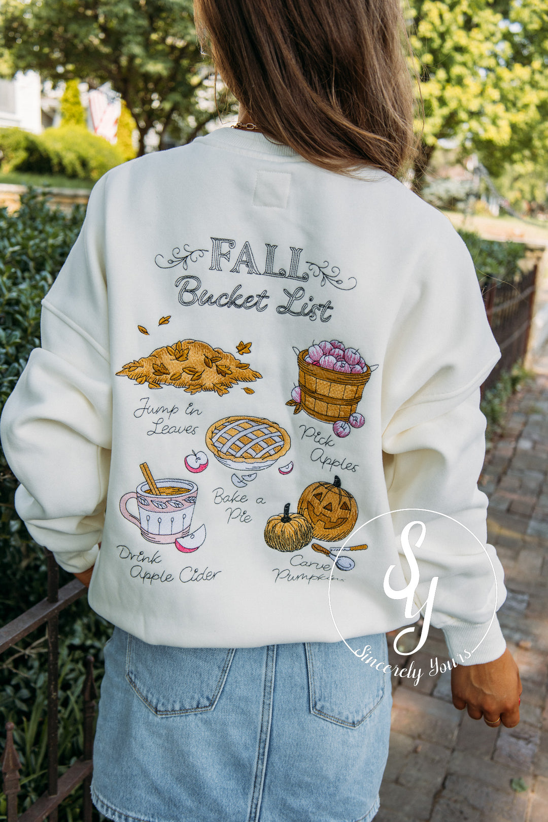 Fall Bucket List Crewneck -Ivory