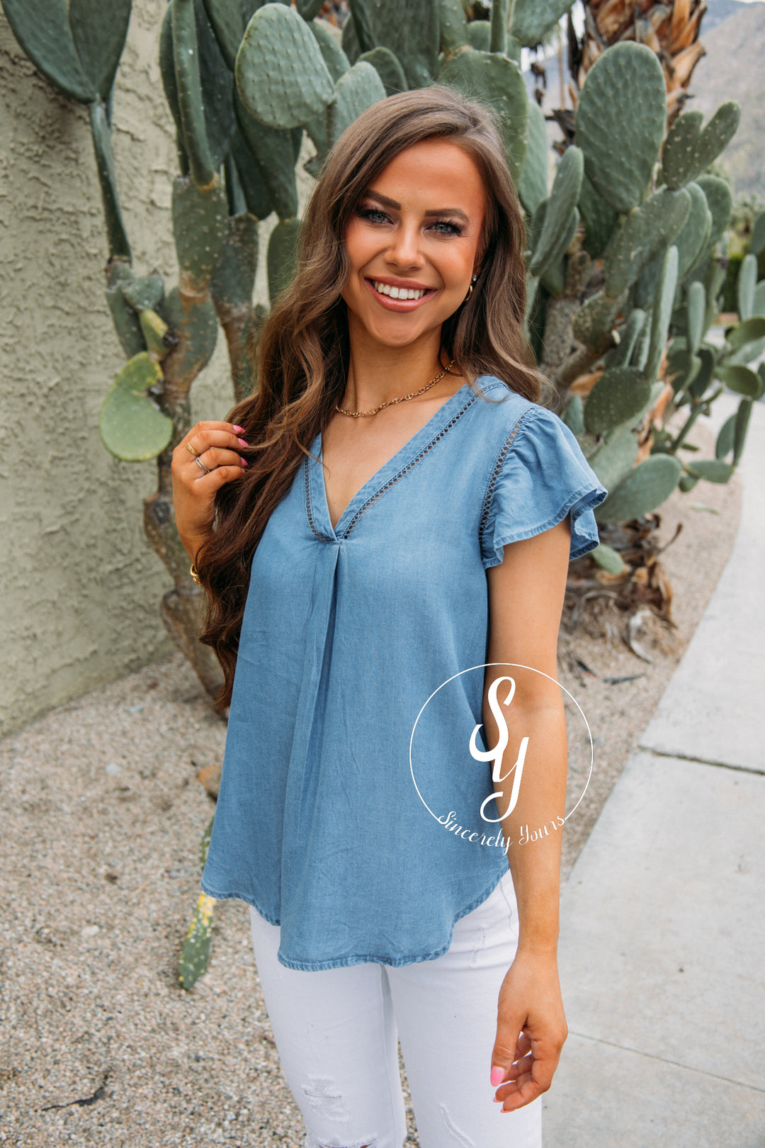 Buttoned Up Top - Chambray