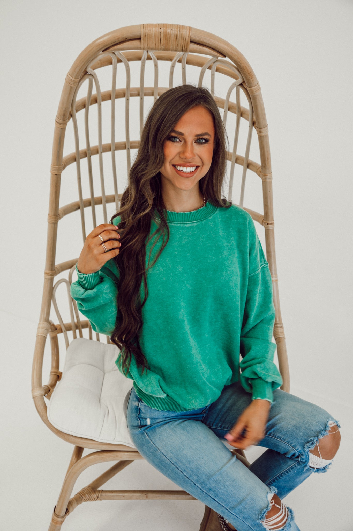 Wouldn't You Believe Crewneck - Kelly Green