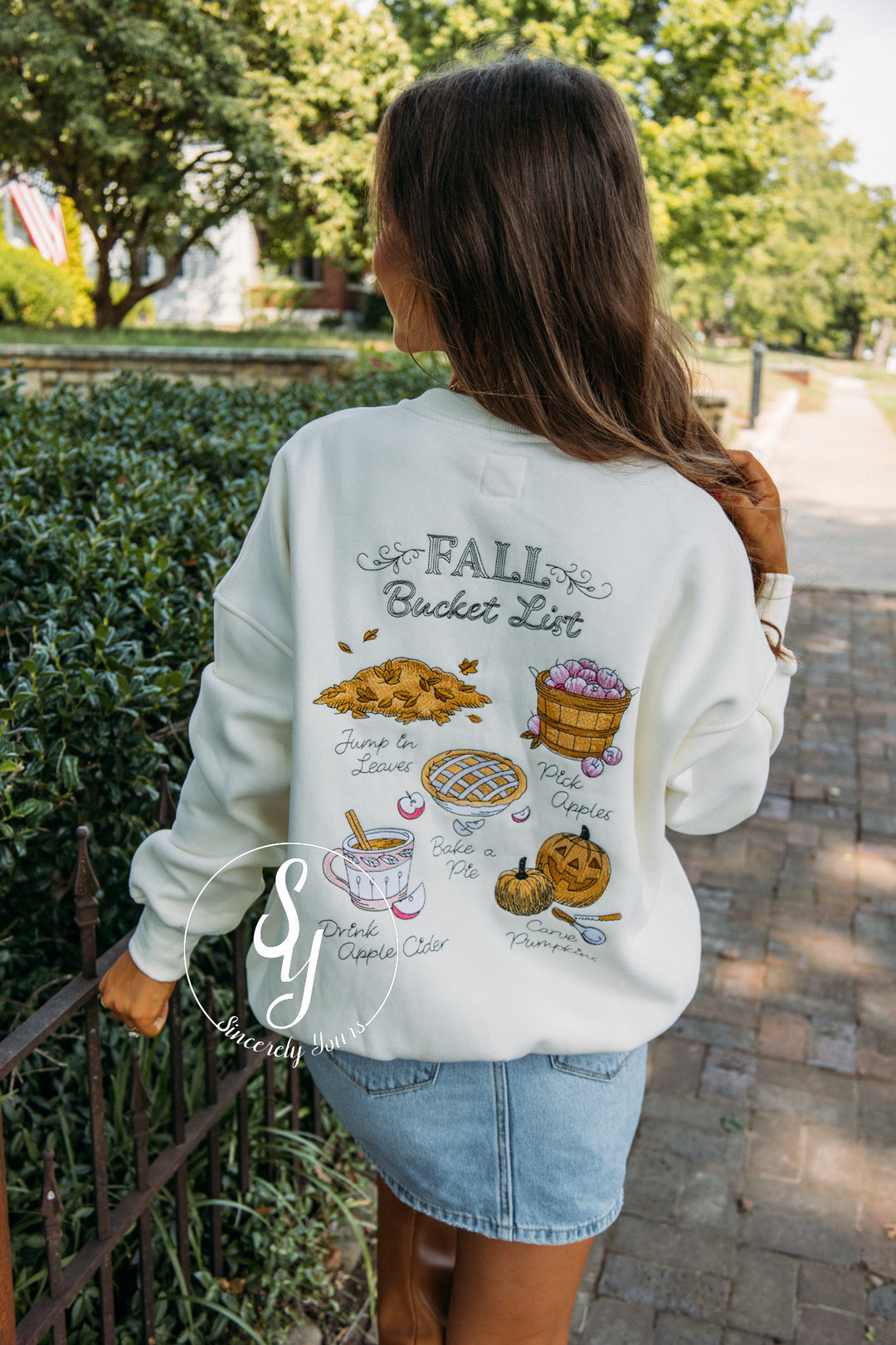 Fall Bucket List Crewneck -Ivory