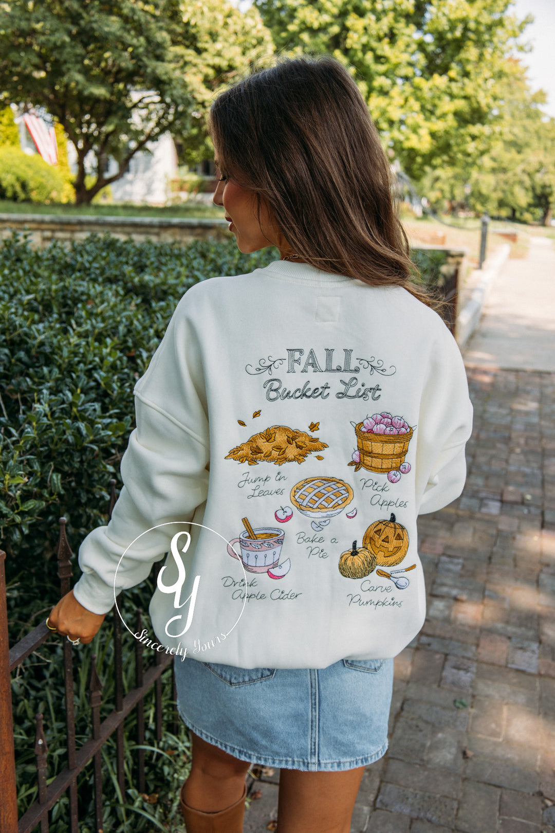 Fall Bucket List Crewneck -Ivory