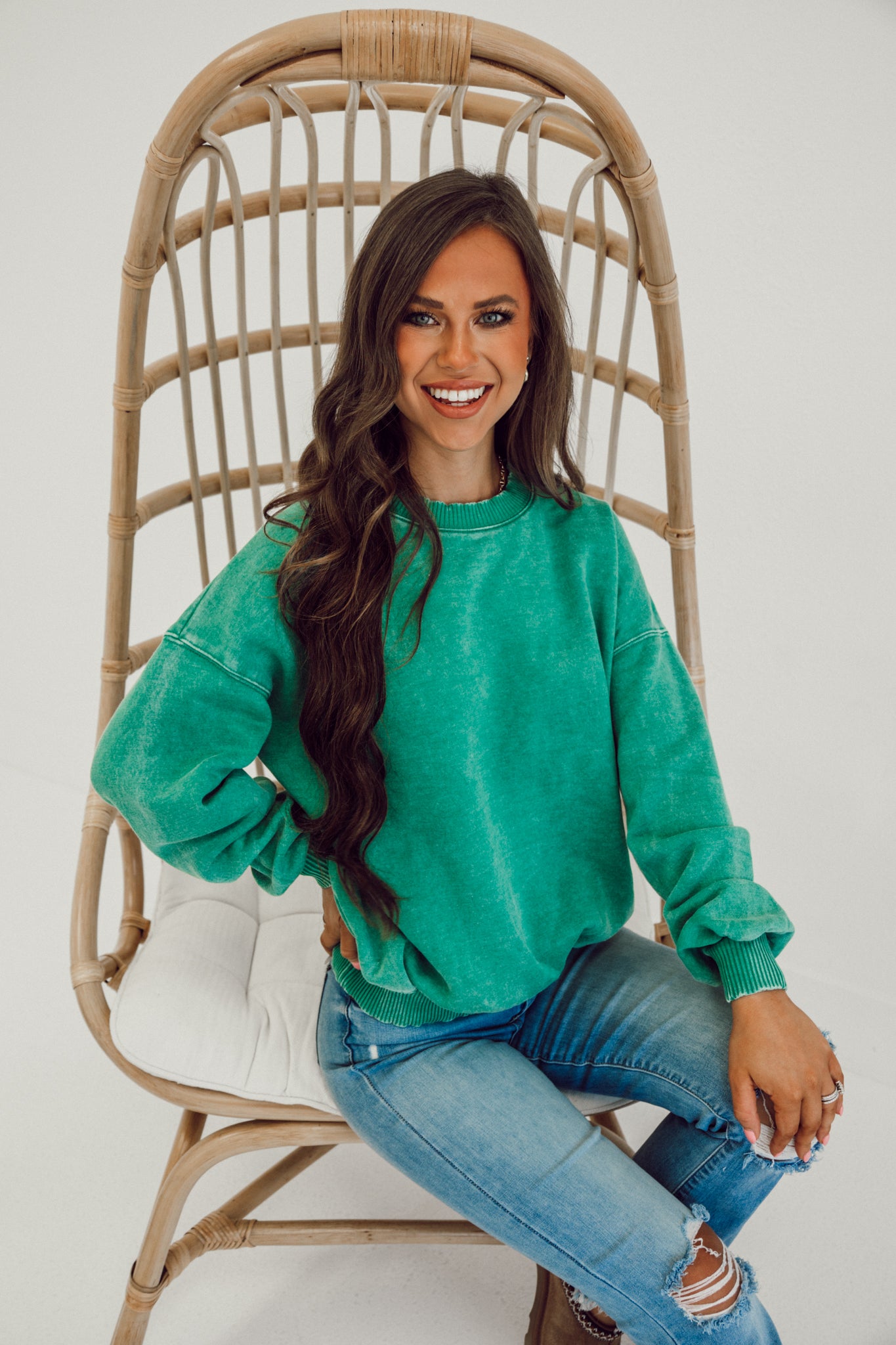 Wouldn't You Believe Crewneck - Kelly Green
