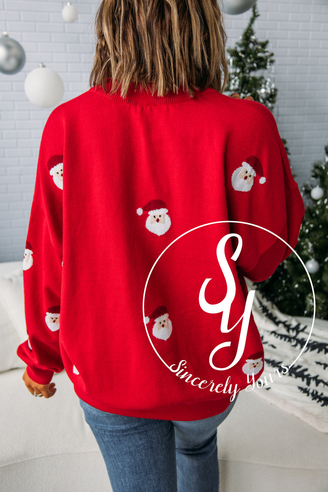 Face It Santa Sweater - Red