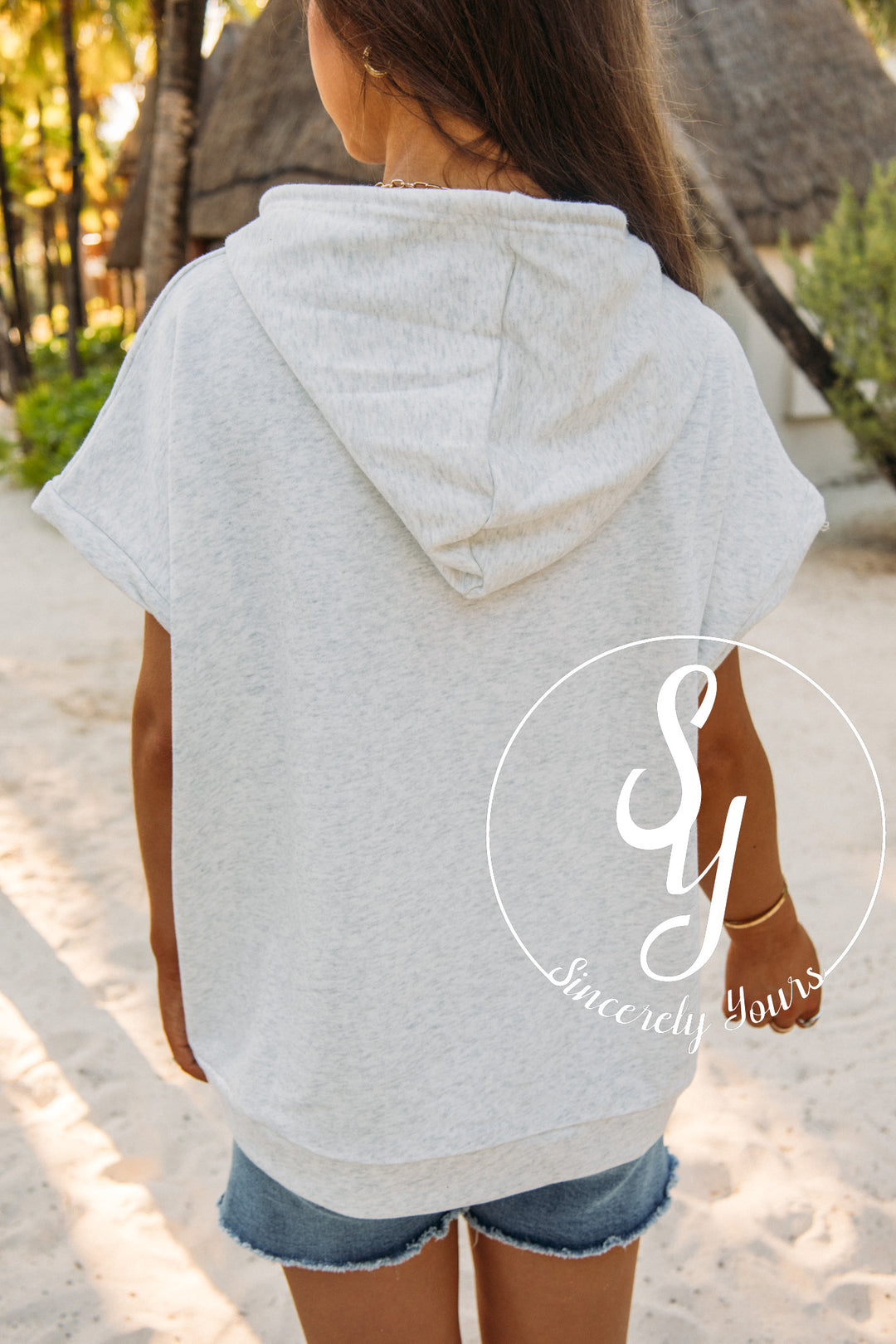 USA Flag Sweater- Light Gray