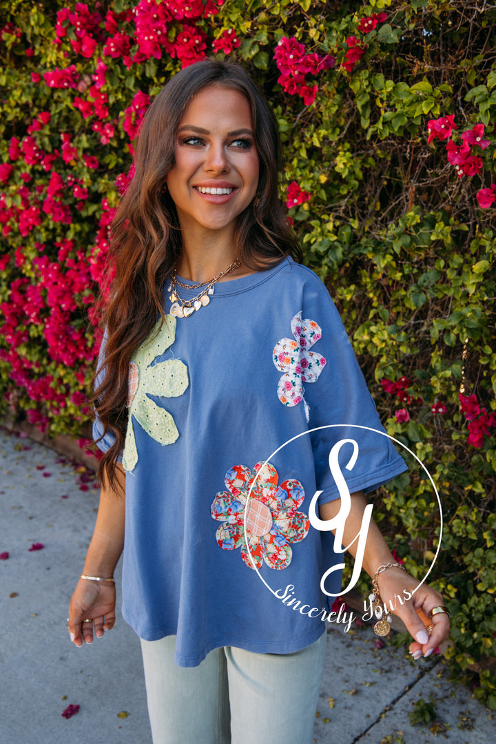 Chateau Daydream Top- Uptown Blue