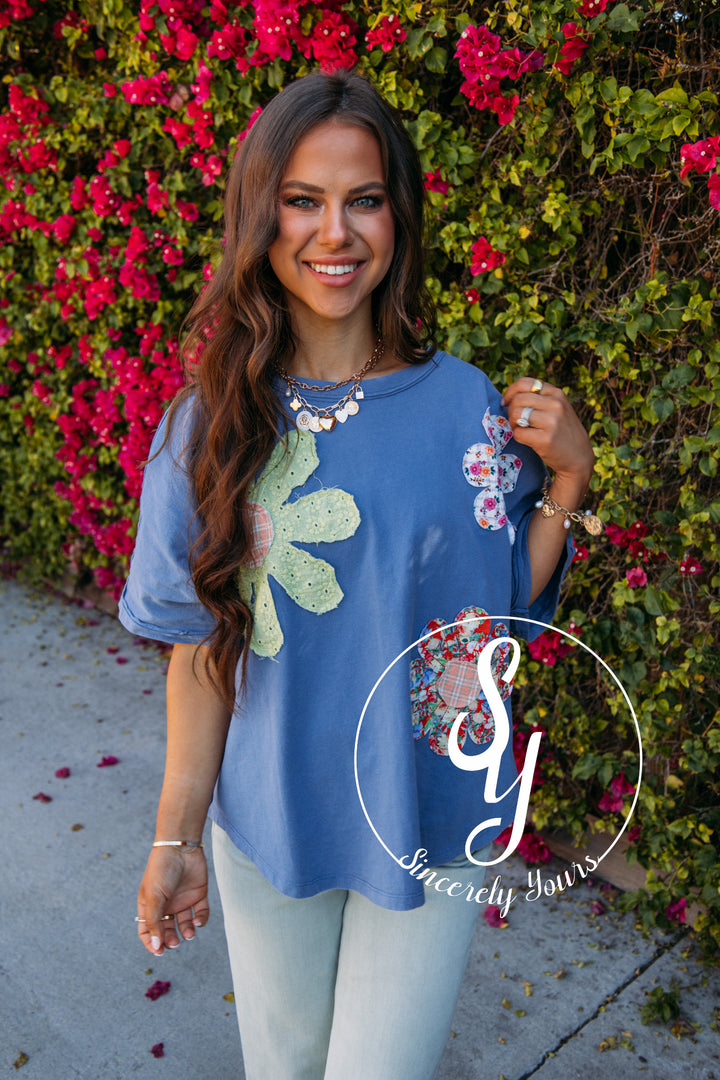 Chateau Daydream Top- Uptown Blue