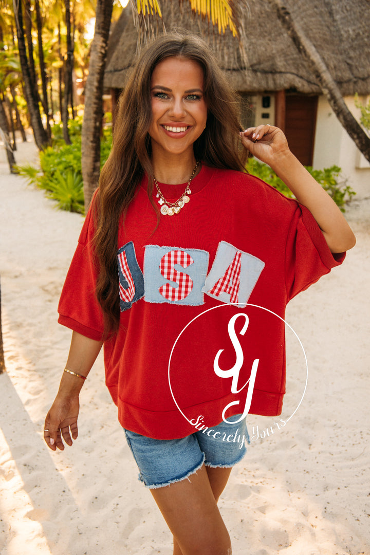 Old Fashioned Top - Washed Red