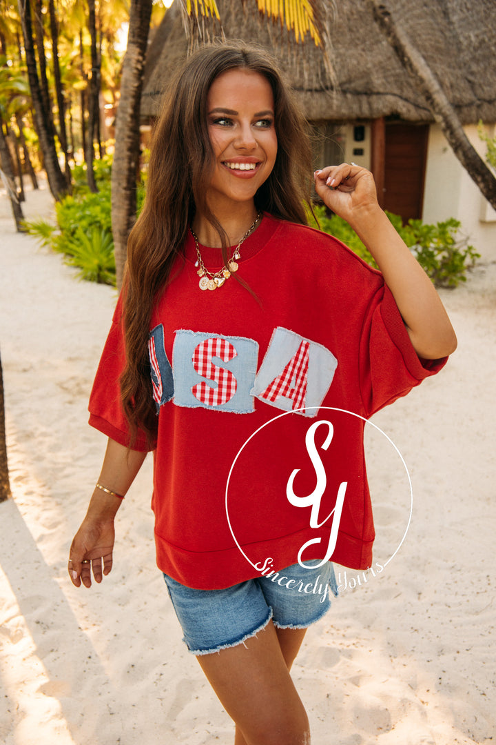 Old Fashioned Top - Washed Red