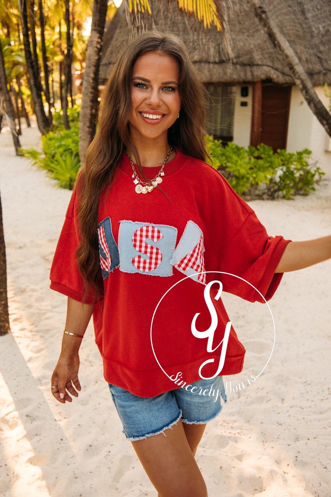 Old Fashioned Top - Washed Red