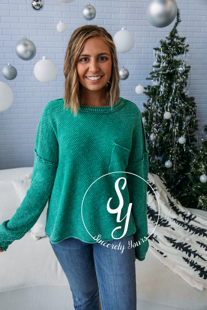 Weekender Sweater - Kelly Green