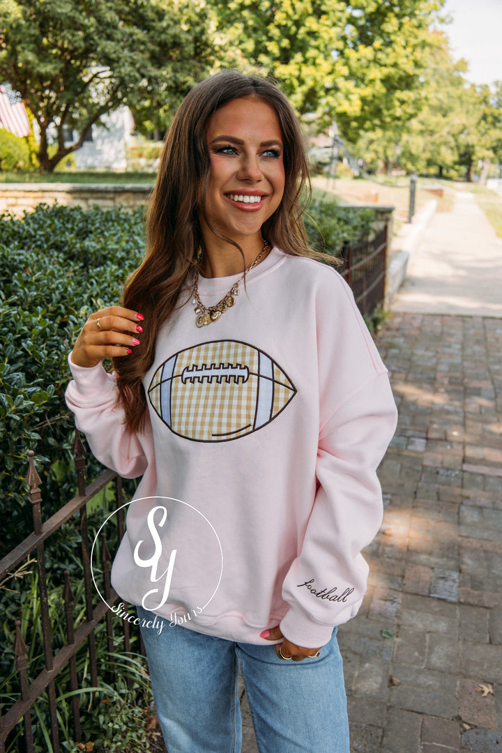 Football Day Crewneck- Pink
