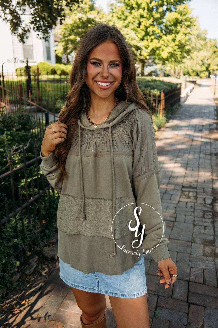 Shade Of Lovely Hoodie- Soft Olive