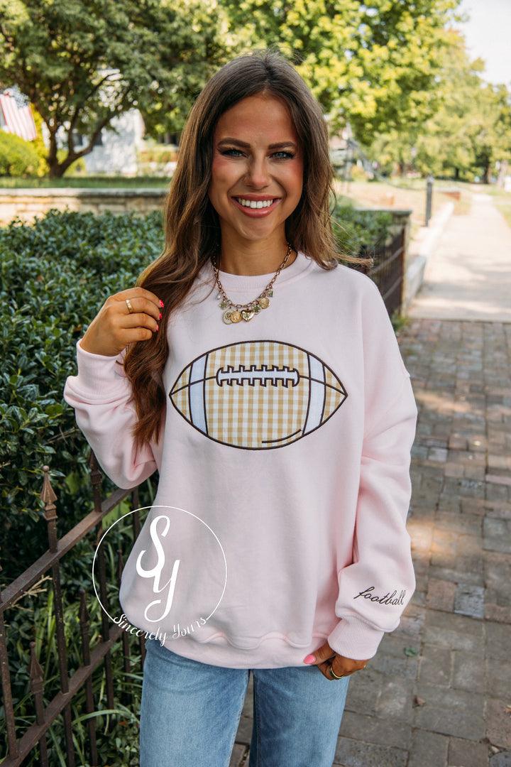 Football Day Crewneck- Pink